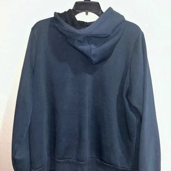 Adidas Big Logo Hoodie Sweatshirt Black No Draw String Size: XL - Picture 2 of 2